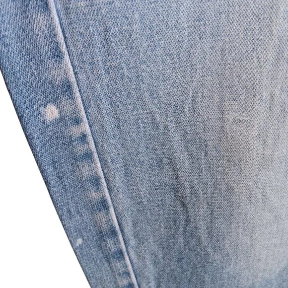 11 29x32 Vintage 80s Cargo Jeans Snap Cuffs Distress Pentimento Brittania Raw High Rise